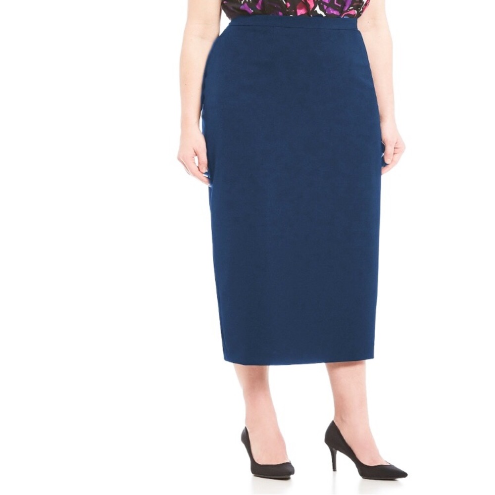 NEW  wool blend navy skirt